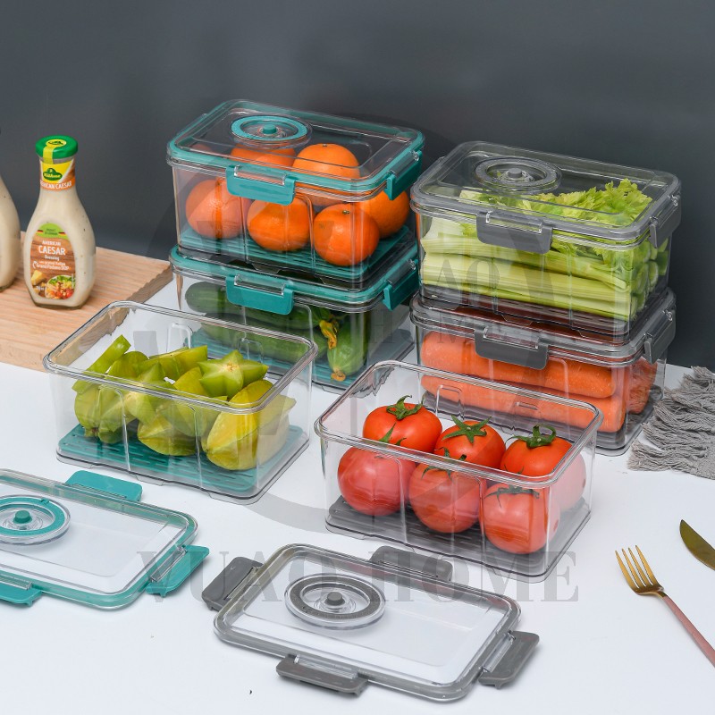 Contenedor hermético 2L para almacenamiento de alimentos al vacío.