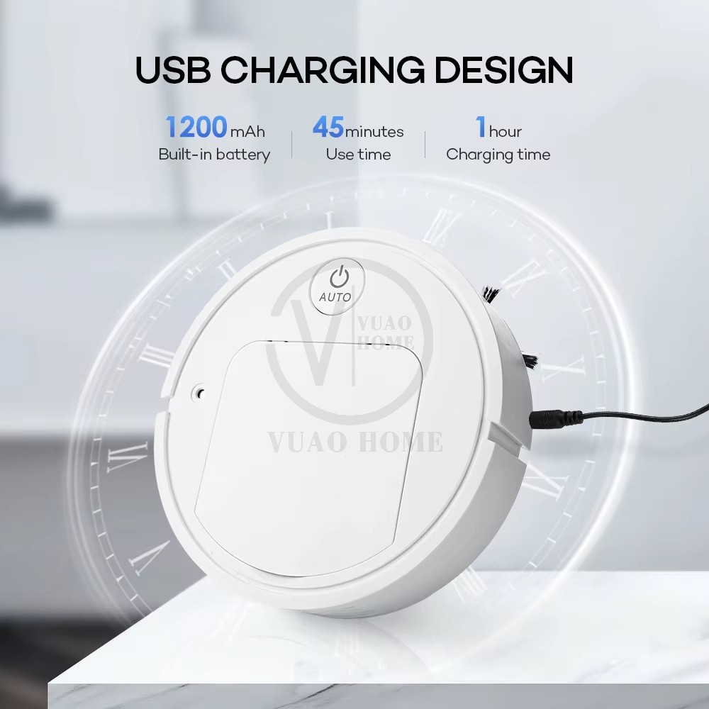 Robot aspirador 5 en 1 recargable por USB
