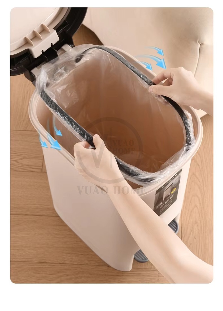 Cubo de basura de Pedal doble abierto