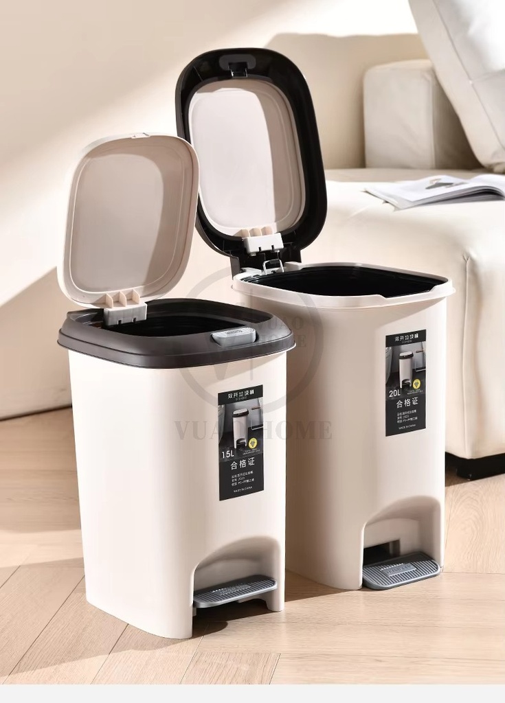 Cubo de basura de Pedal doble abierto