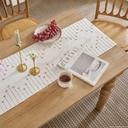 Vuao Camino de mesa bohemio, tejido de algodón natural, macramé, 35 x 182 cm
