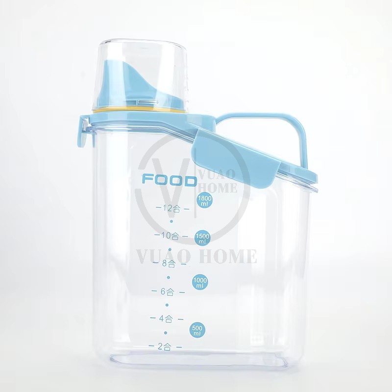 Dispensador de cereales para el hogar Cubo Dispensador de granos Contenedor de grano grande Almacenamiento con tapa Contenedor de arroz Dispensador de arroz_1.1
