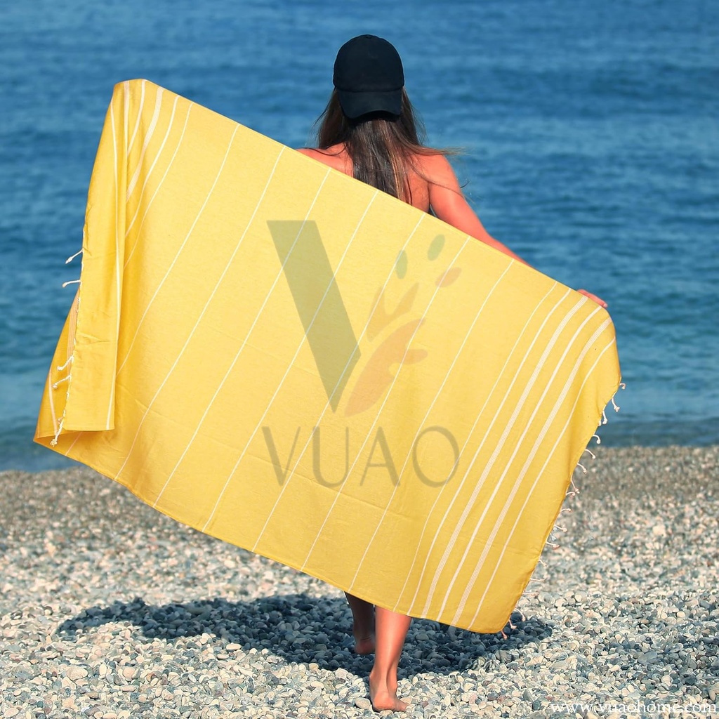Vuao Toallas de playa turcas 100% algodón Peshtemal, Hammam