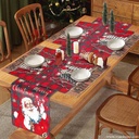 Vuao Camino de mesa y 4 individuales de Navidad, funda para botella de vino 6 piezas