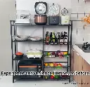 Estante Organizador 4 Niveles, con cesta metálica