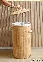 Vuao Cesta de Bambú con tejido Interior