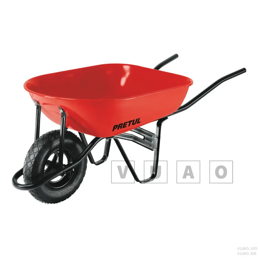 Carretilla 5.5 ft3 roja, neumática, bastidor tubular CAP-50NB, PRETUL