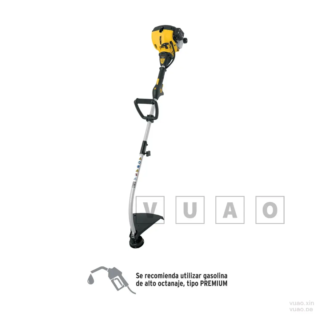 Desbrozadora a gasolina 25cc mango tipo "D", 17"corte, curv, DES-25P, Pretul
