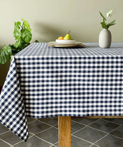 Mantel Mini Checks, Azul Marino