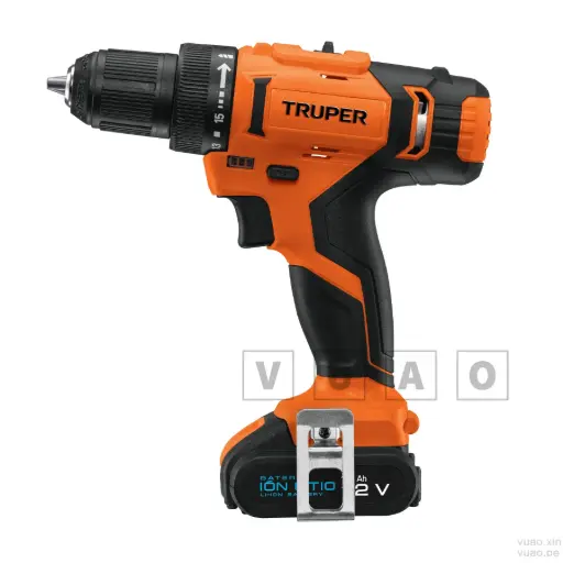 [VU11010] Taladro inalámbrico, batería ión Litio 12 V, 3/8", (220 V), TALI-12A2-2, Truper